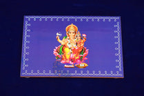 SWUP-Blue Color Ganesha Wooden Plank-12 X 8 Inches (ISRWP0068)